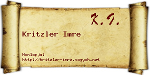 Kritzler Imre névjegykártya