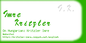 imre kritzler business card